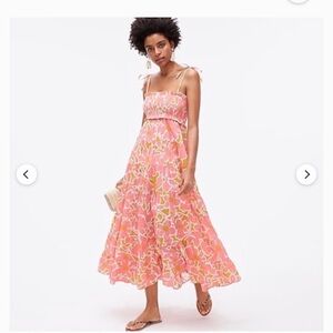 J. Crew Pink and Mustard Floral Maxi Sundress
